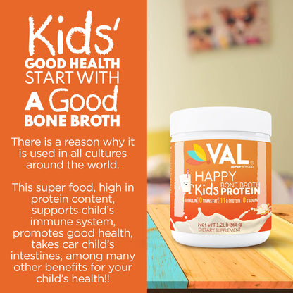VAL Happy Kids Chicken Bone Broth Protein Powder - Natural Growth & Immune Support