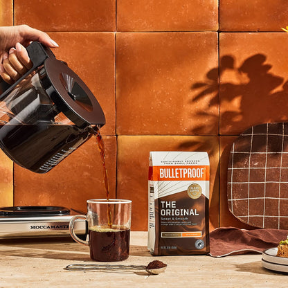 Bulletproof Original Medium Roast Ground Coffee, 12 Ounces (Pack of 3), and Bulletproof Original Creamer, 29.6 Ounces