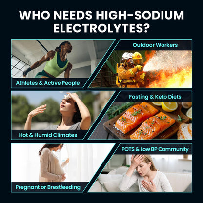 Venture Pal High Sodium Sugar-Free Electrolytes Powder Packets, 16 Sticks | Hydration Packets with Sodium, Potassium & Magnesium, Zero Calories, Keto, Vegan, and Paleo Friendly