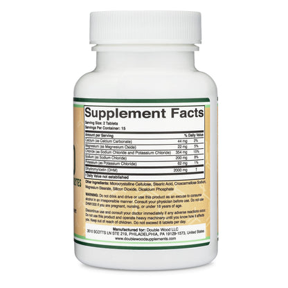 DHM1000 Dihydromyricetin (DHM) Tablets - Most Powerful DHM Supplement on The Market - 1,000mg per Capsule (30 Count) Enhanced with Electrolytes for Hydration and Liver Support by Double Wood