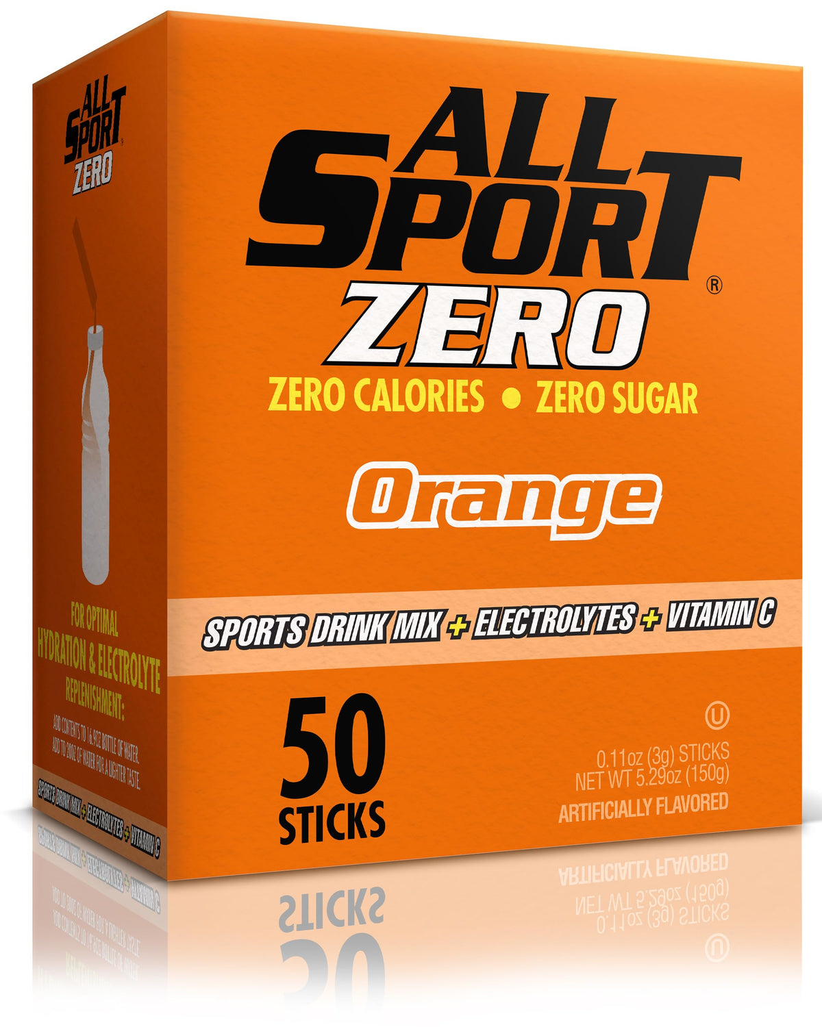 All Sport Zero Powder Sticks, Sugar Free, Strawberry Banana, 50 Count