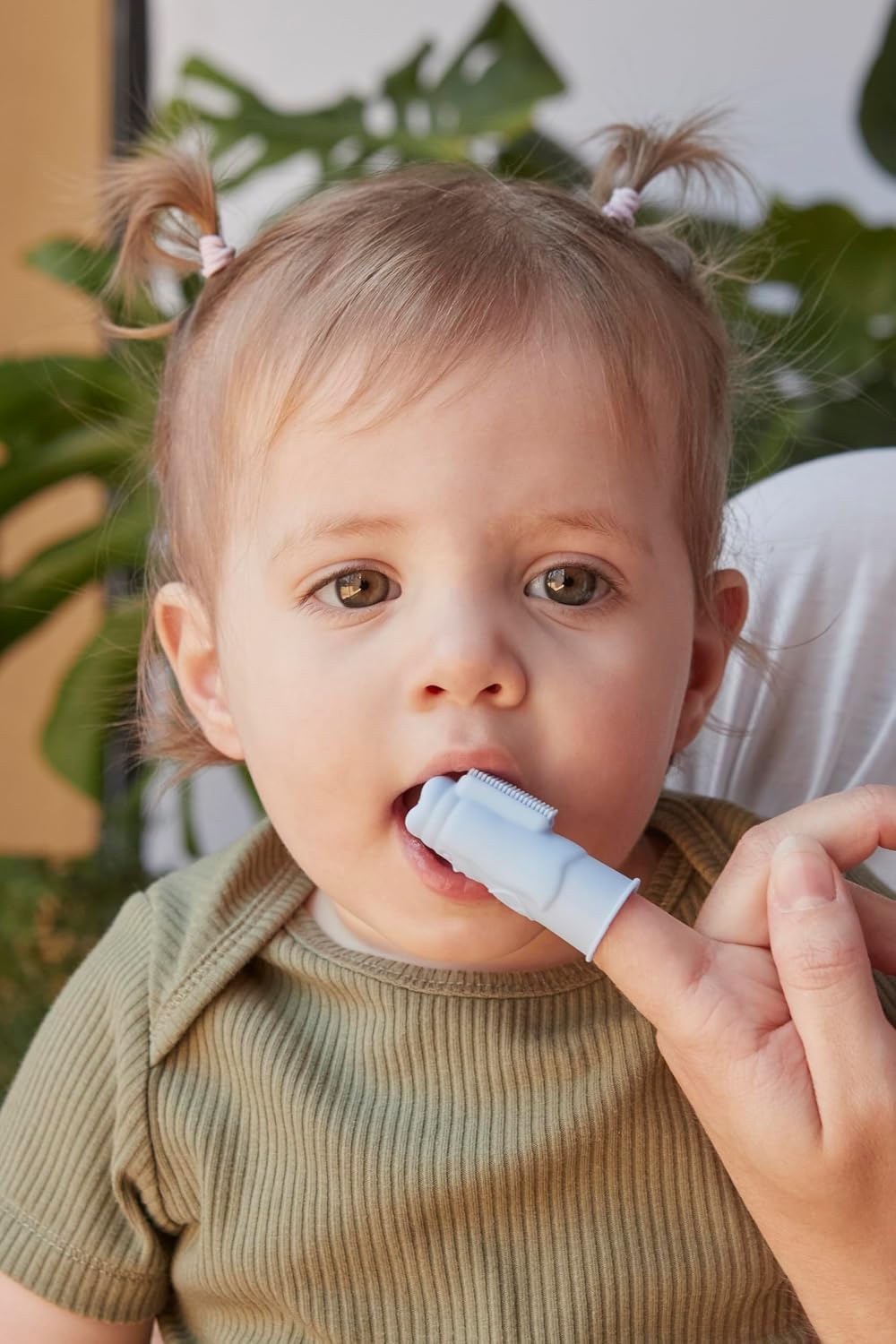 SuperMouth Baby & Infant Finger Toothbrush 0-2, Silicone, Light Blue