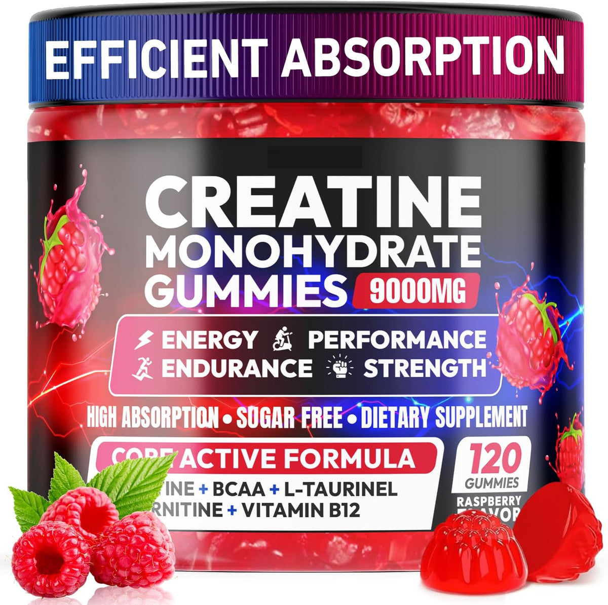 Creatine Monohydrate Gummies 5000MG, Creatine Gummy for Men & Women 120Ct