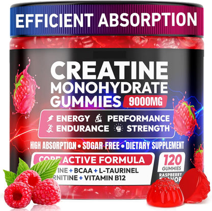 Creatine Monohydrate Gummies 5000MG, Creatine Gummy for Men & Women 120Ct