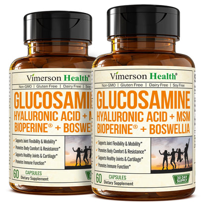 Glucosamine Sulfate 1000mg with Hyaluronic Acid – Joint Supplement 60 Caps
