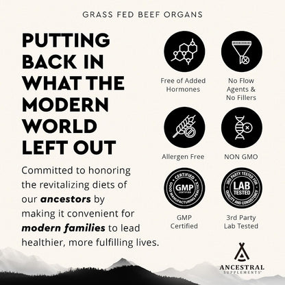 Ancestral Supplements Beef Organs & Colostrum Bundle – Supports Immunity, Energy, Digestion & Recovery – Grass Fed, Pasture Raised Multivitamin with Liver, Heart, Kidney, Pancreas, Spleen & Bioactive