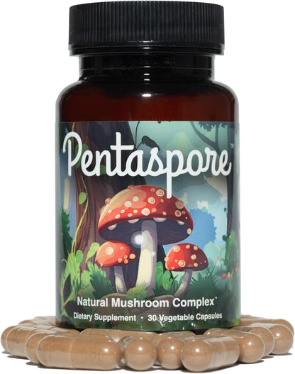 Natural Mushroom Complex for Mind and Body, Vegan, Gluten-Free | Blends Lion's Mane, Reishi, and 3 Functional Fungi to Sharpen Focus, Boost Energy, and Strengthen Immunity, 30-Day Supply