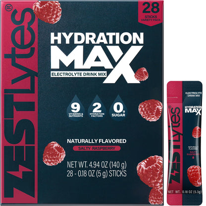 28 Sticks Salty Fruit Sugar Free Electrolyte Hydration Packets High Sodium | Low Calorie Electrolyte Powder Drink Mix, Liquid Daily IV Flavors Salty Watermelon Raspberry Lemon Orange