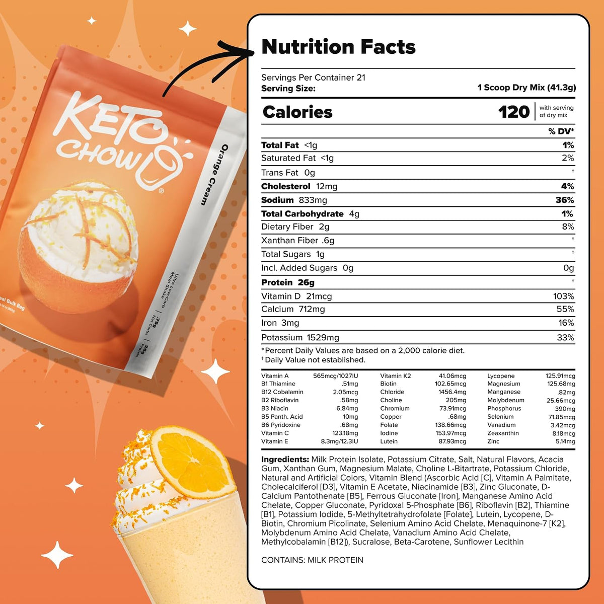 Keto Chow Chocolate Meal Replacement Shake Powder, 21 Meals