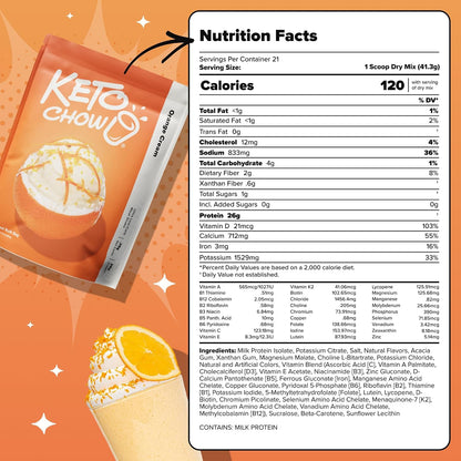 Keto Chow Chocolate Meal Replacement Shake Powder, 21 Meals