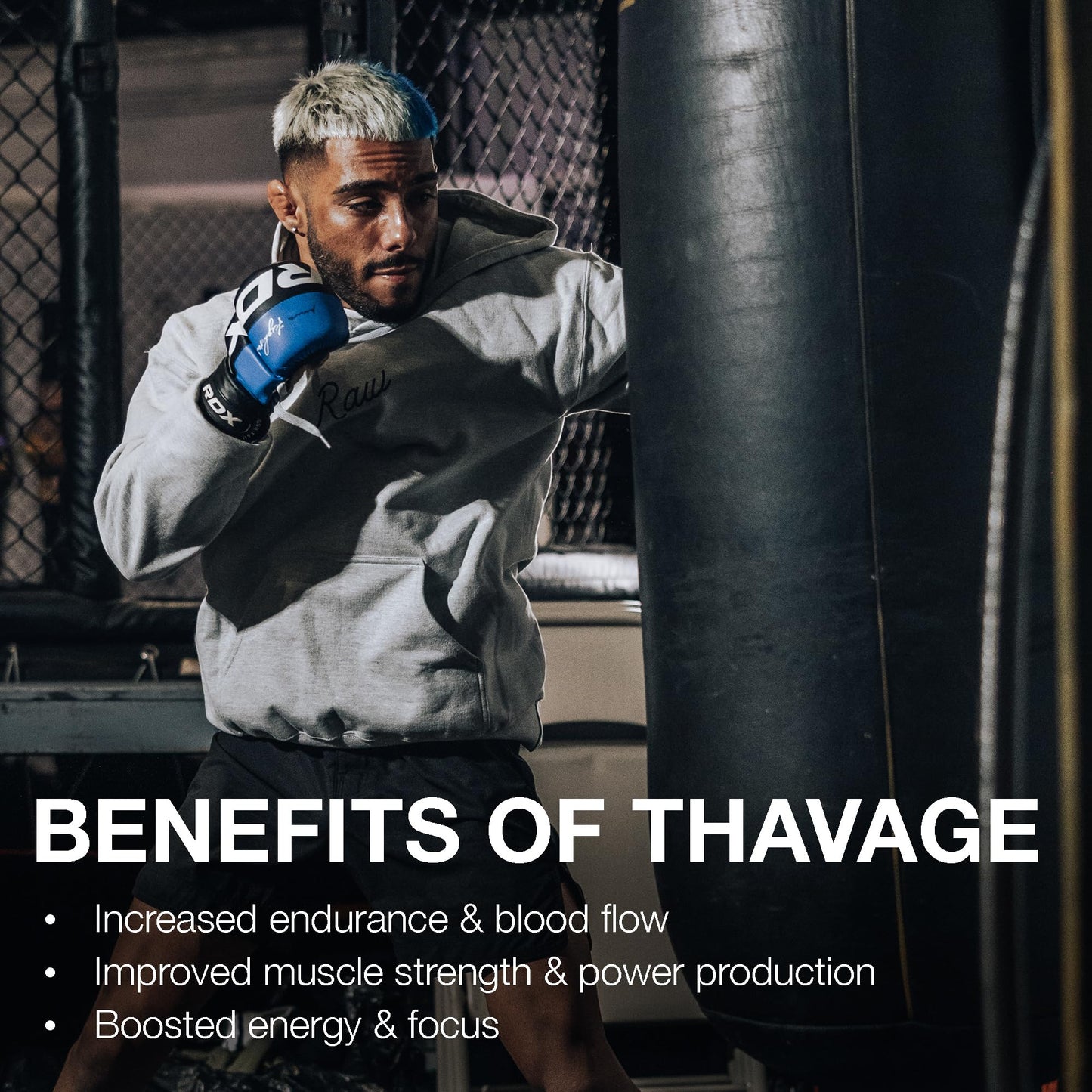 RAW Pre Workout Powder, Thavage (Beach Bum) - Chris Bumstead Sports Nutrition Supplement for Men & Women - Cbum Pre Workout for Working Out, Hydration, Mental Focus & Energy - 40 Servings