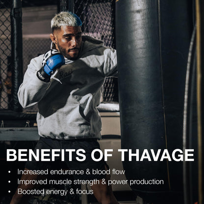 RAW Pre Workout Powder, Thavage (Beach Bum) - Chris Bumstead Sports Nutrition Supplement for Men & Women - Cbum Pre Workout for Working Out, Hydration, Mental Focus & Energy - 40 Servings