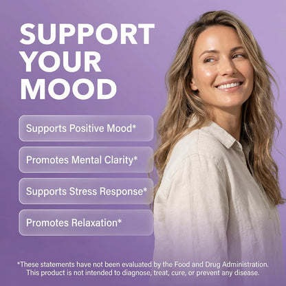 Clean Nutraceuticals Saffron Supplements Extract 100mg + Ashwagandha L-Theanine 200mg - Mood Support Ginkgo Biloba, St. John's Wort, Rhodiola Rosea & 5-HTP Capsules Pills Men Women
