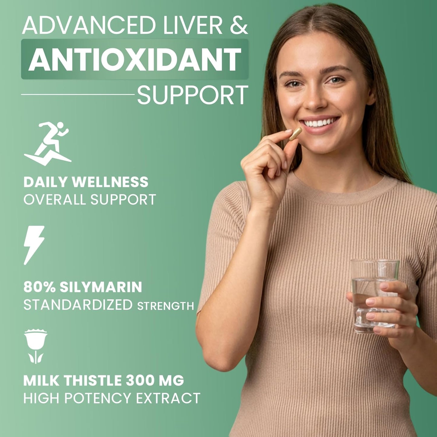 Resilia Milk Thistle Silymarin – 300 mg Supplement with Vitamin C, Inositol, Pueraria Root & Turmeric Extract, High-Absorption Antioxidant-Focused Plant Formula, 30 Vegetarian Capsules