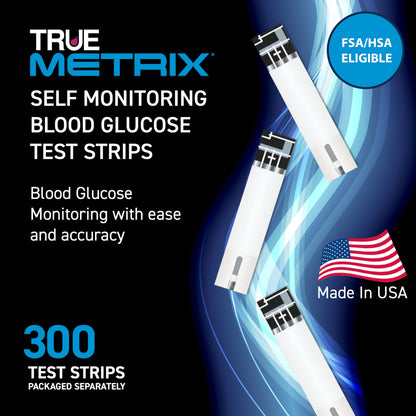 TRUE METRIX Self Monitoring Blood Glucose Test Strips, 100 Count | Blood Glucose Test Strips Compatible with TRUE METRIX Family of Self Monitoring Blood Glucose Meters, Value Pack