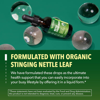 Organic Stinging Nettle Leaf Extract, Urinary Support, Unflavored, 1 Fl Oz | Stinging Nettle Tincture for Men and Women, USDA Certified, Vegan, Gluten Free, Non-GMO Herbal Tincture, 60 Servings