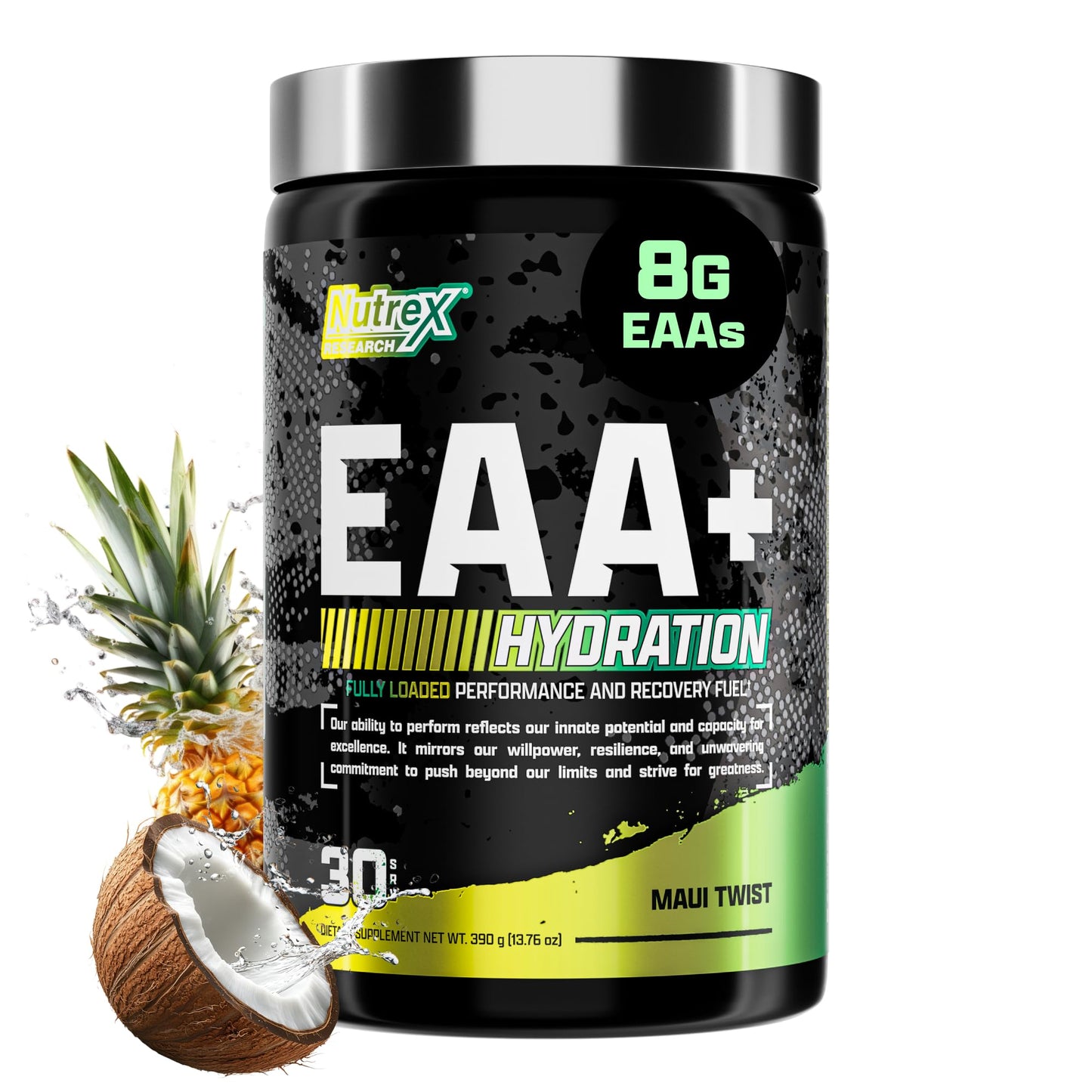 Nutrex Research EAA Hydration | EAAs + BCAA Powder | Muscle Recovery, Strength, Muscle Building, Endurance | 8G Essential Amino Acids + Electrolytes | Strawberry Watermelon 30 Serving