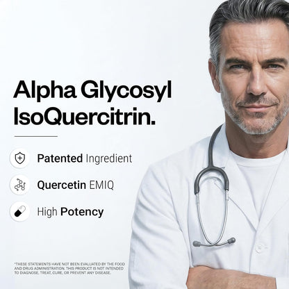Supersmart - Alpha Glycosyl IsoQuercitrin 200mg per Day - Bioactive Quercetin EMIQ - Flavonoid Supplement | Non-GMO & Gluten Free - 60 Vegetarian Capsules