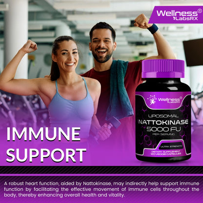 Nattokinase Supplement Capsules 5000 FU, Third-Party Tested Nattokinase – Enzymes from Japanese Natto – Daily Wellness Support – 120 Count (Pack of 1)
