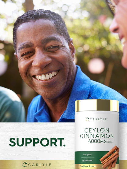 Carlyle Ceylon Cinnamon Capsules | 120 Count | Non-GMO & Gluten Free Supplement