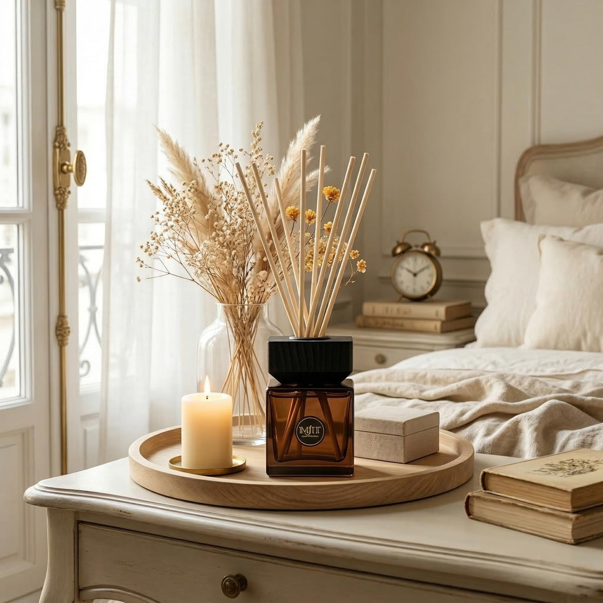 Gulab Jamun by Imjitt - Authentic Thai Botanical Aroma Diffuser with Turkish Rose and White Tea Notes, Featuring Luxury Reed diffusers for Home to Create a Welcoming, Long-Lasting Ambient Scent