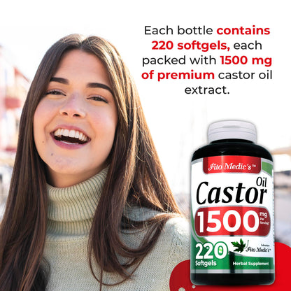 Lab | castor oil pills |220 softgels |1500 mg| castor oil capsules | castor oil capsules organic