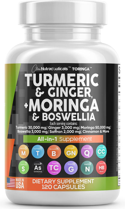 Turmeric Curcumin 30000mg Ginger 3000mg Moringa 50000mg Boswellia
