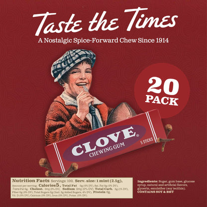 Gerrit's 20 Count Variety Gum Pack - Clove, Beeman's, Teaberry, & Black Jack Nostalgic Chewing Gum Bulk Pack, Old-Fashioned Candy, 4 Flavors, Old School Candy