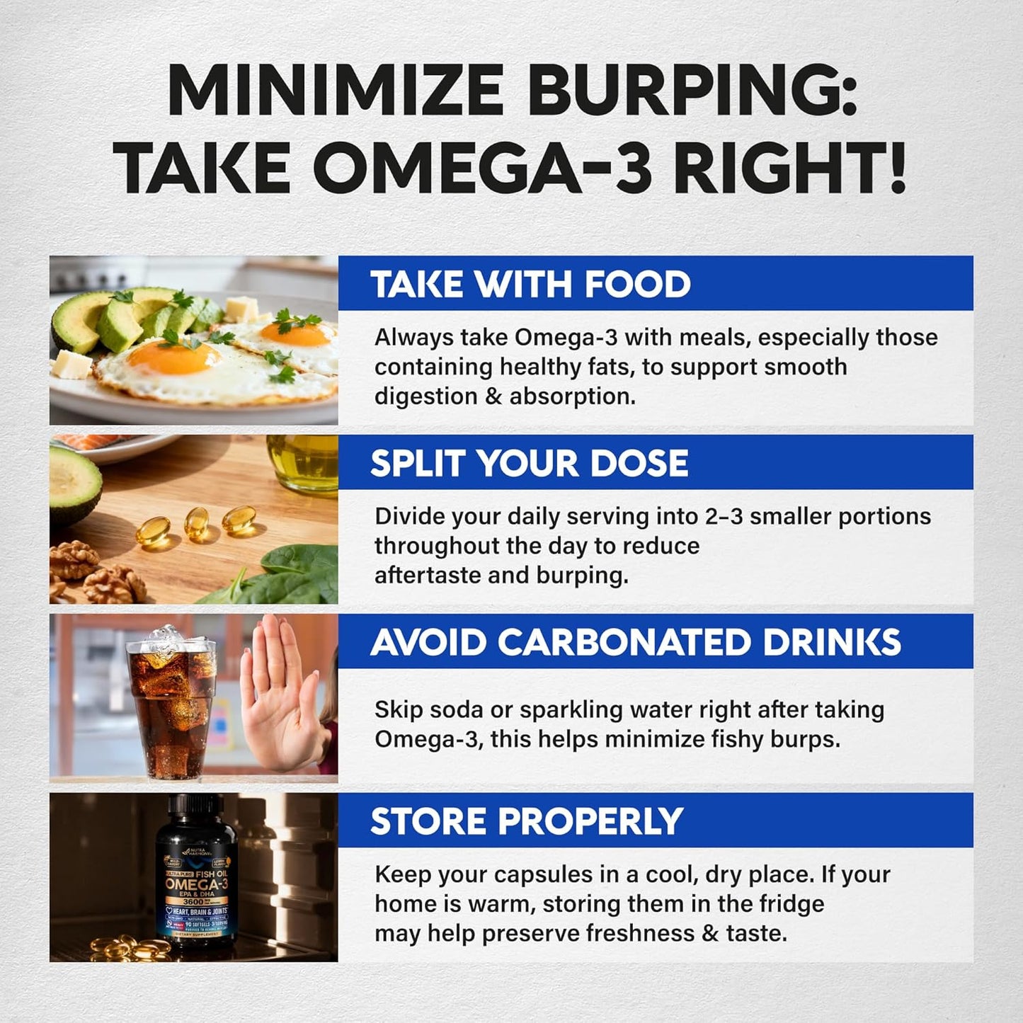 Omega 3 Fish Oil 3600 mg - Omega 3 Supplement | EPA & DHA - Heavy Metals Tested - Heart, Brain & Joint Support - Purified Fish Oil for Men & Women - Lab Tested - Lemon Flavored - 90 Softgels