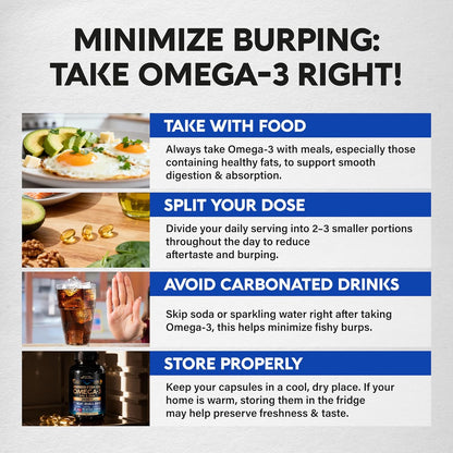 Omega 3 Fish Oil 3600 mg - Omega 3 Supplement | EPA & DHA - Heavy Metals Tested - Heart, Brain & Joint Support - Purified Fish Oil for Men & Women - Lab Tested - Lemon Flavored - 90 Softgels