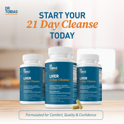 Dr. Tobias Liver 21 Day Cleanse 63 Capsules | Herbal Liver Detox Cleanse | Liver & Digestive Support | Milk Thistle + Dandelion + Artichoke | SOLARPLAST + Enzymes | 21-Day Program