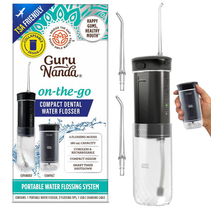 GuruNanda Portable Water Flosser Cordless, Sensitive Gums Friendly, 1ct