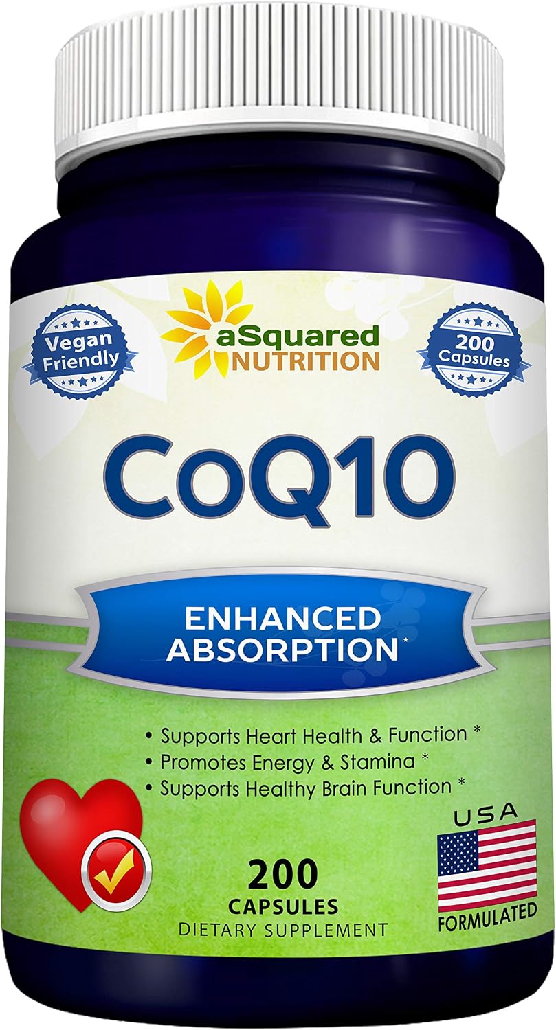CoQ10 400mg - 200 Capsules - Co Q 10 Supplement - Coenzyme Q10 Pills - CQ10 | Max Strength CoQ 10 - High Absorption Ubiquinone Powder - CO Q-10 Enzyme Vitamin Alternative to Softgels & Gummies