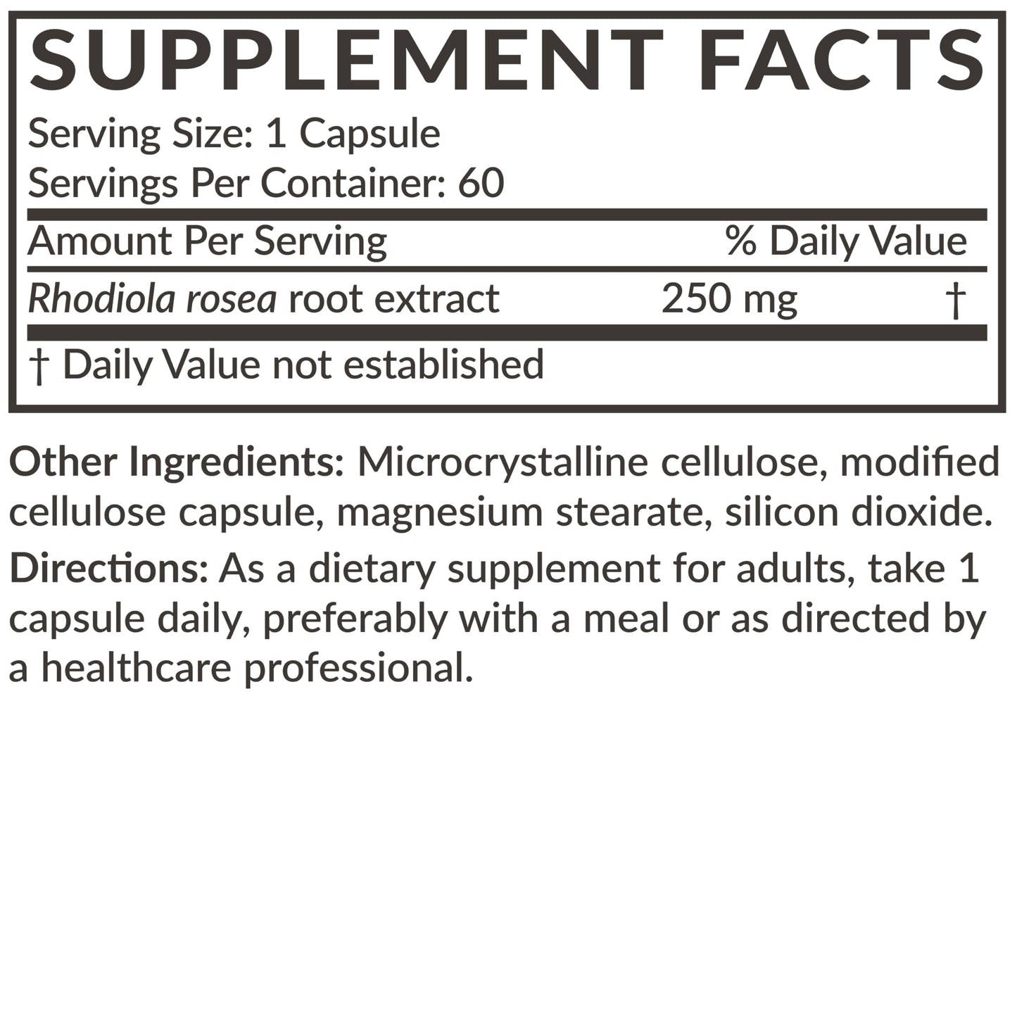 Futurebiotics Rhodiola Rosea Powder Adaptogenic Herb Vegetarian Capsules, 60 Count