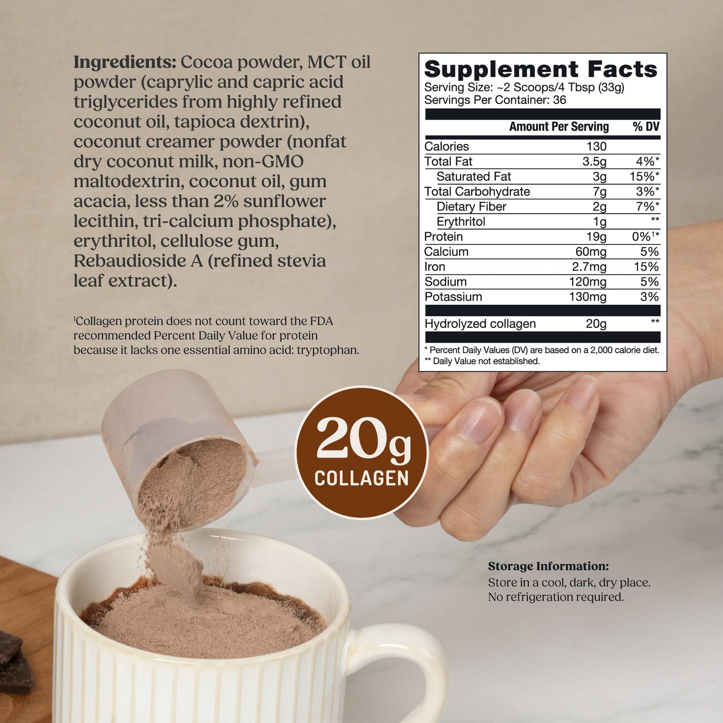Bulletproof Unflavored Collagen Peptides Powder, 20g Grass-Fed Collagen Protein and Amino Acids for Skin, Bones and Joints, 17.6 Ounces