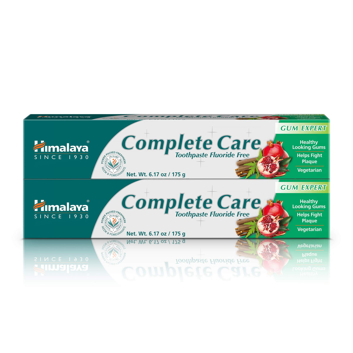 Himalaya Mint Fresh Gel Toothpaste, Fluoride Free to Reduce Plaque & Brighten Teeth, 6.17 oz, 2 Pack