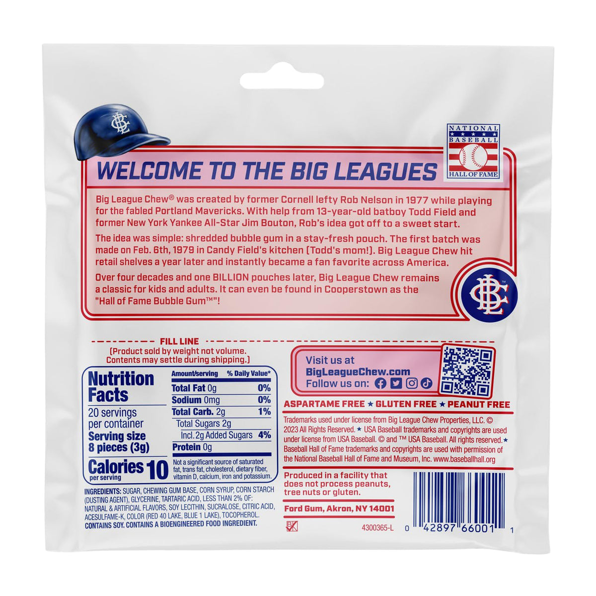 Big League Chew Original - Chewing Bubble Gum Pack of 3, 2.12 oz