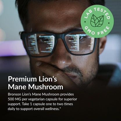 Futurebiotics Lion's Mane Mushroom 500 MG Vegan Friendly Formula, 60 Capsules