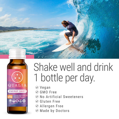 Qualia Energy Shot: Naturopathic Doctor-Formulated with Ginseng, Lutein, Taurine, B