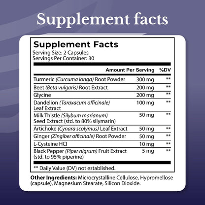 Liver Renew - Liver Cleanse Detox & Repair - Liver Support Supplement with Artichoke Extract, Milk Thisle, Dandelion and Turmeric (1 Bottle)