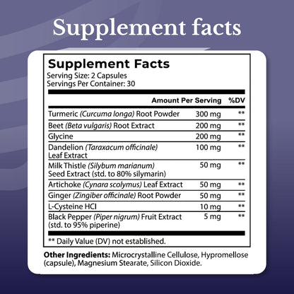 Liver Renew - Liver Cleanse Detox & Repair - Liver Support Supplement with Artichoke Extract, Milk Thisle, Dandelion and Turmeric (1 Bottle)