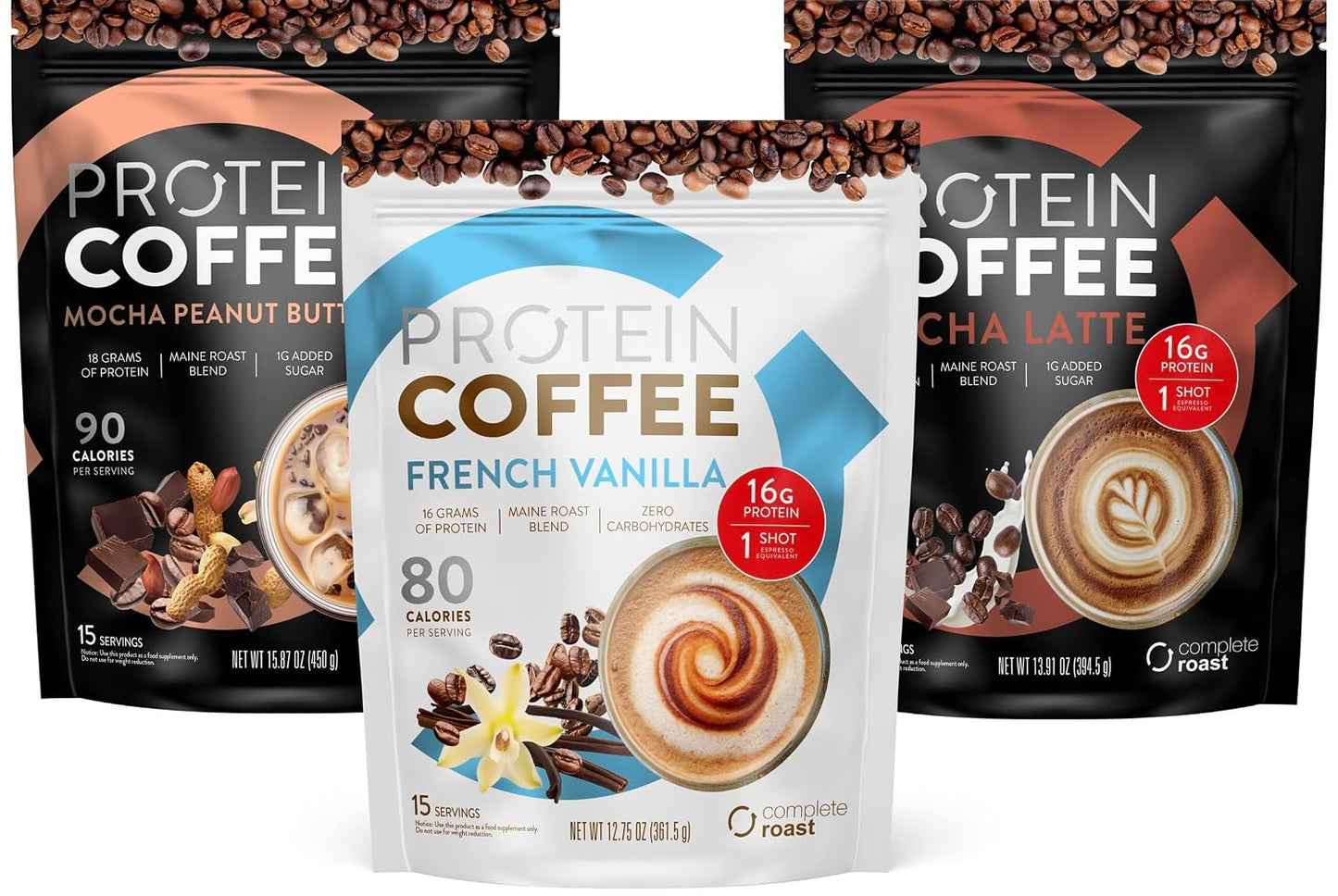 Complete Roast 3-pack - Vanilla, Mocha, and Mocha Peanut Butter