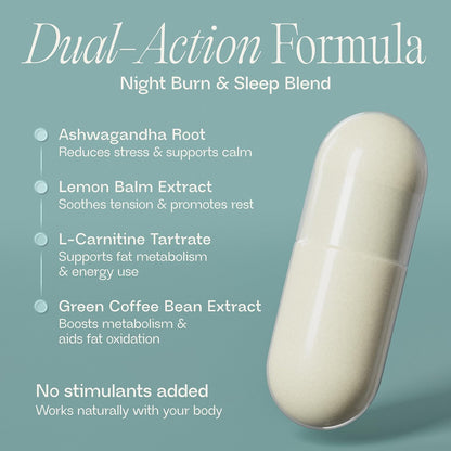 BIOMA Night Metabolism & Sleep - Supports Digestion, Energy Metabolism & Restful Sleep with Melatonin, Vitamin D, Magnesium & More - 60 Capsules (30-Day Supply)