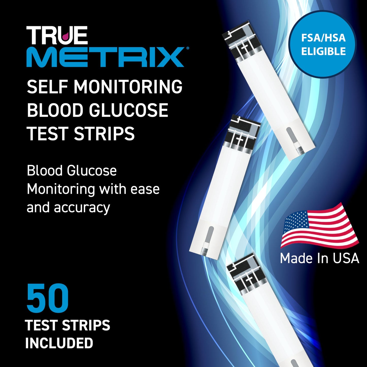 TRUE METRIX Self Monitoring Blood Glucose Test Strips, 100 Count | Blood Glucose Test Strips Compatible with TRUE METRIX Family of Self Monitoring Blood Glucose Meters, Value Pack