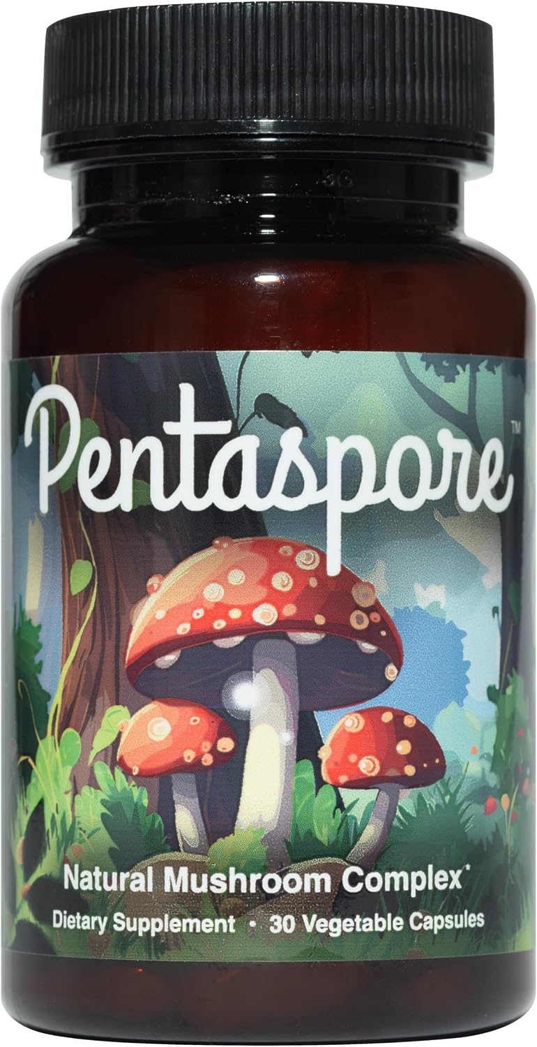 Natural Mushroom Complex for Mind and Body, Vegan, Gluten-Free | Blends Lion's Mane, Reishi, and 3 Functional Fungi to Sharpen Focus, Boost Energy, and Strengthen Immunity, 30-Day Supply