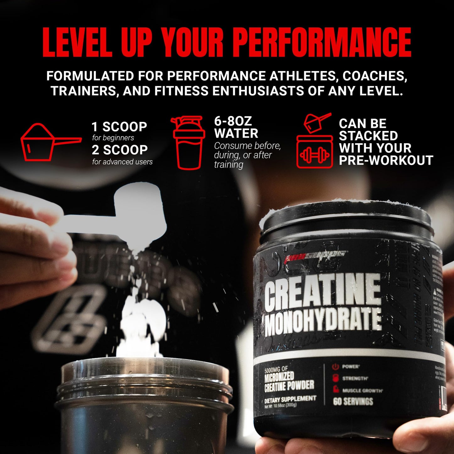 ProSupps Creatine Monohydrate Powder for Men & Women, Unflavored - 5000,mg of Micronized Creatine - Gym Workout Supplement for Muscle Gain & Recovery - Sugar-Free, Soy & Gluten-Free - 60 Servings