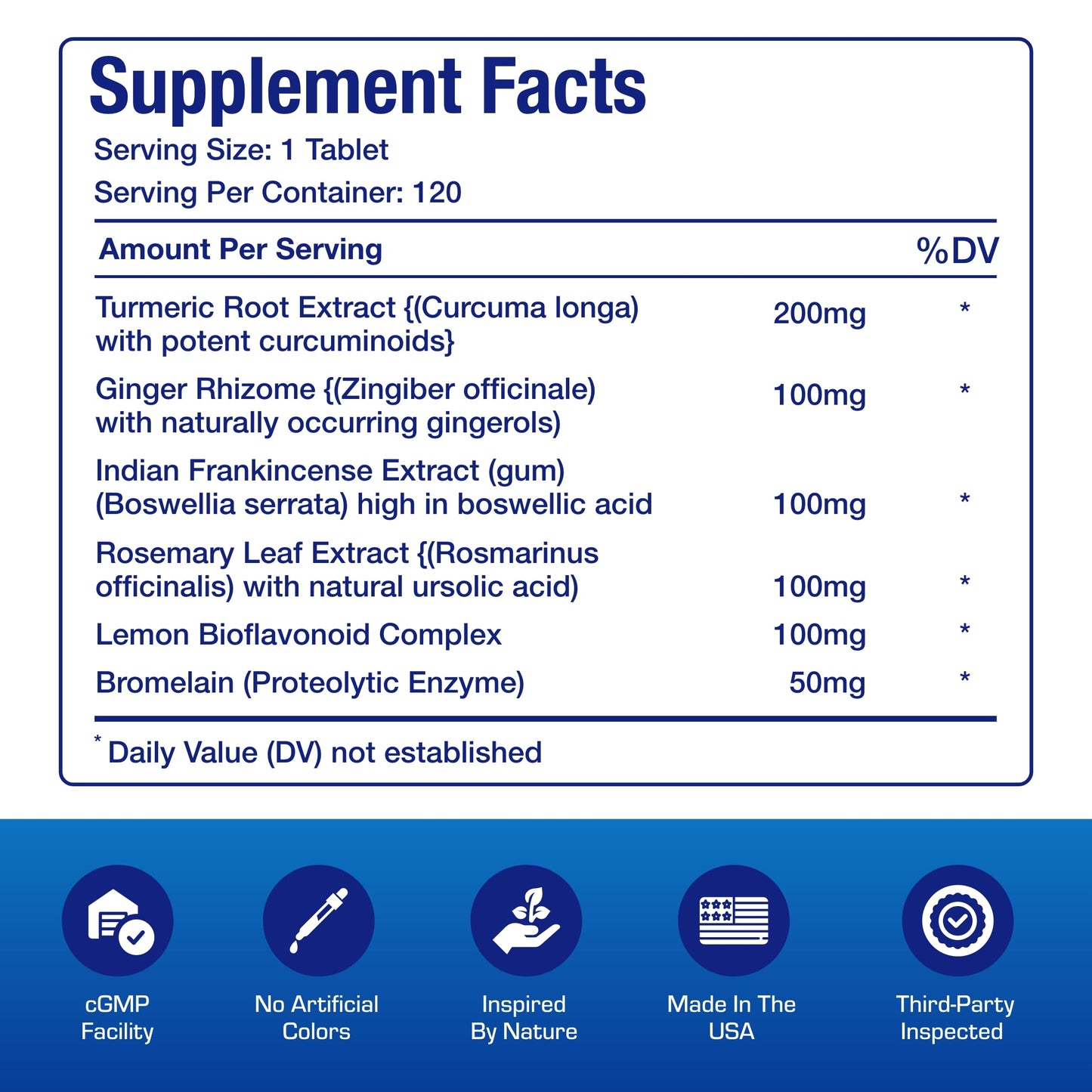Pro ENZ Joint Support Supplement - Clinical Formula Turmeric Boswellia Supplement for Joint & Cartilage Mobility and Comfort Support Plus Eicosanoid Management with Proteolytic Enzymes (60 Tablets)
