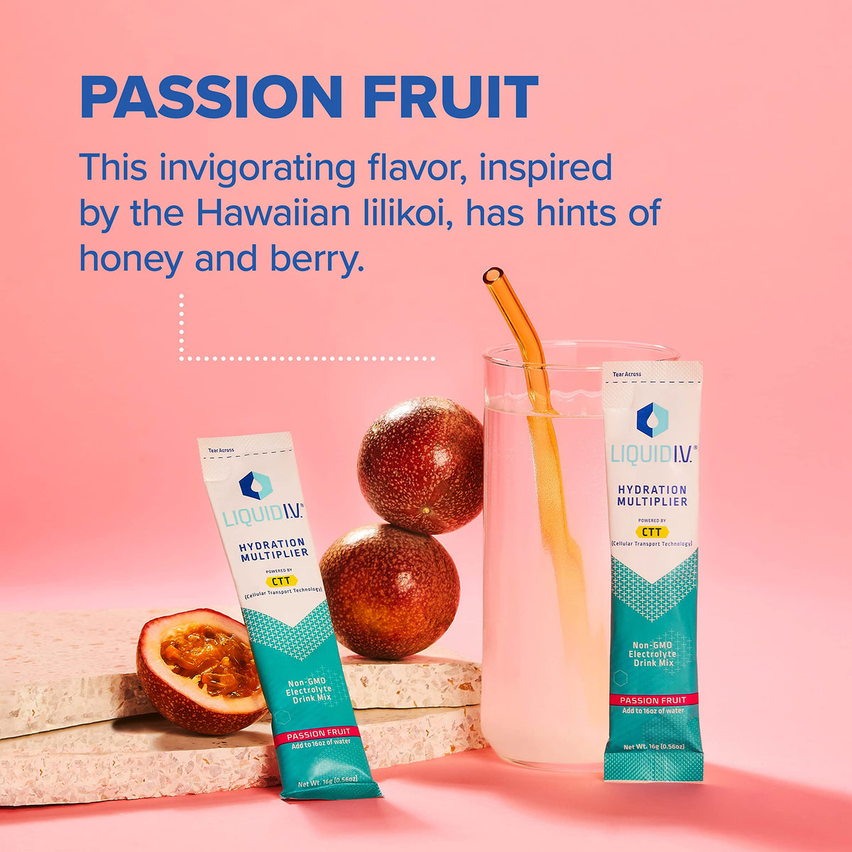 Liquid I.V. Hydration Multiplier - Passion Fruit - Hydration Powder Packets | Electrolyte