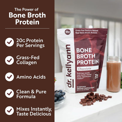 Bundle of Dr. Kellyann Keto Bone Broth Protein Powder - Chocolate (1), Vanilla (1)