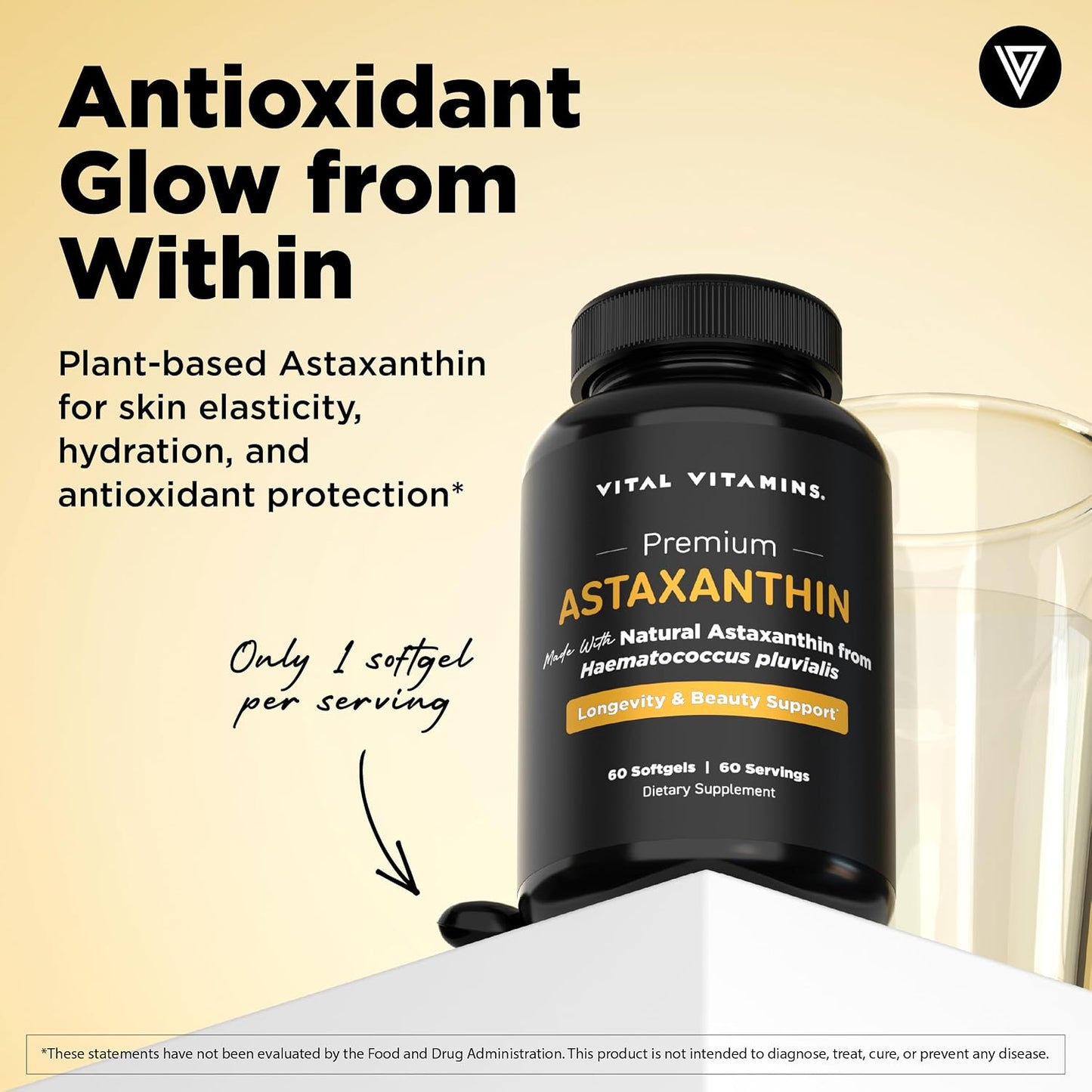 Vital Vitamins Hyaluronic Acid Complex 60 ct + Astaxanthin 60 ct